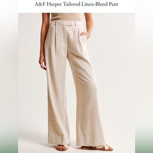 Abercrombie and Fitch Wide Leg Linen Blend Pants